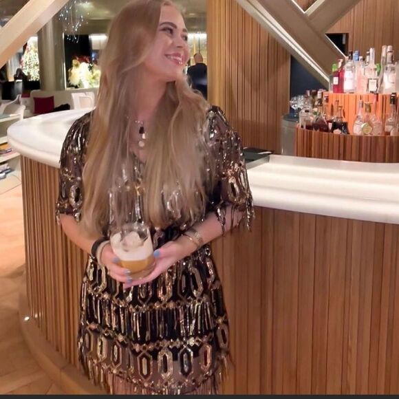 ZARA SEQUINED FRINGED DRESS - Picture 6 of 16